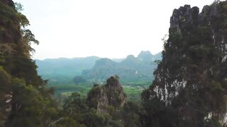 Beautiful green landscape panorama taken from above