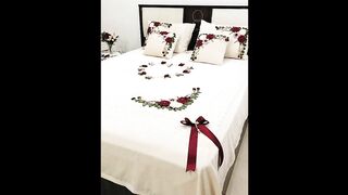 Bedsheet with ribbon work flowers ????