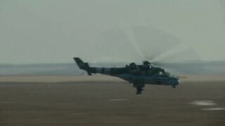 Two Military Halicopters Takes Part In Combat Mission