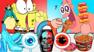 SpongeBob vs Patrick MUKBANG Compilation 스폰지밥 뚱이 어몽어스 먹방모음 Pororo Tteokbokki 뽀로로 떡볶이