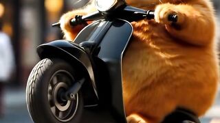 Cat a drive a scooter