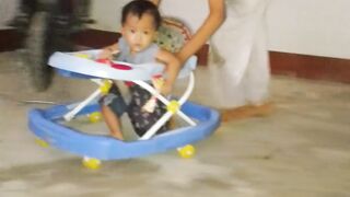 "Sweet big sibling playing with baby sibling 👶❤️"