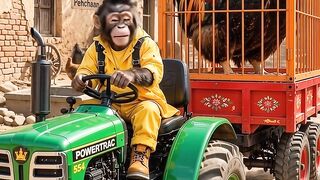 Monkey Released the GIANT Rooster… Then Said “Go Enjoy!” 😂🐒🐓🚜