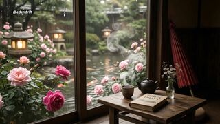 🌹 Tea by the Window in the Rain | Cozy Rose Garden & Pure Rain Sounds ☕