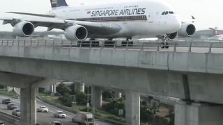 Singapore Airlines A380 Changi Airport Taxiway Bridge