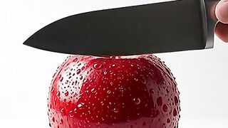 ASMR cutting of glass apple