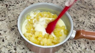 GELADO DE ABACAXI CREMOSO 🍍 Sobremesa Fácil e Deliciosa na Travessa!