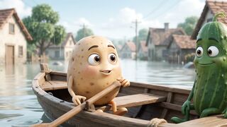 Potato & Cucumber Flood Adventure 🌧️🥔🥒 | Funny & Heartwarming Animated Story 5