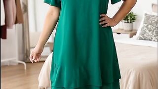 Vestido Plus Size Feminino Duna Manga Curta Soltinho Elegante Casual Midi Moda Evangélica Confortável