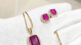 Royal diamond necklace set with earrings