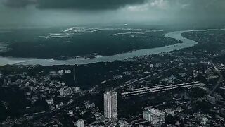 Epic Storm Clouds Over the City 🌩️ | Cinematic Aerial View