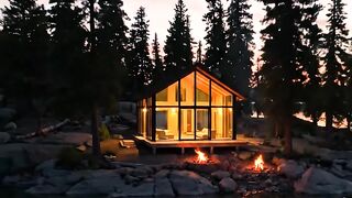 I built a Luxury Glass Cabin on a Massive American Lake! 🌲🏡🌊 #shorts