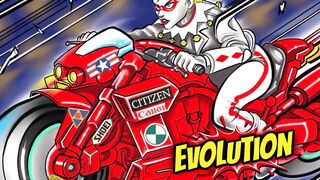 Harley Quinn on Custom Red Motorcycle - Original Bike Design Evolution -  Timelapse