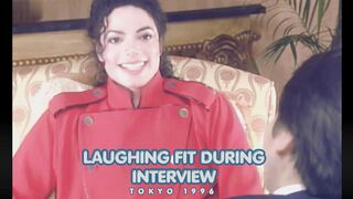 Michael Jackson: "Fit of laughter during an interview in Tokyo" (1996)