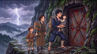 Family Caught in a Violent Mountain Storm Discovers a Hidden Abandoned Stone Bunker|Ghibli Animation