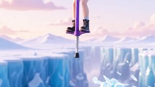 "Bro... how did she not fall?! 😱👇"