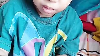 Cute Baby Eating Banana