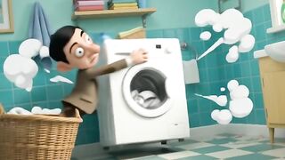 Bean’s Washing Machine Disaster! 🧺😂 | Funny 3D Cartoon Comedy