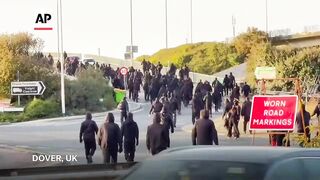 Masked anti-immigration protesters block roads leading to UK's Dover port