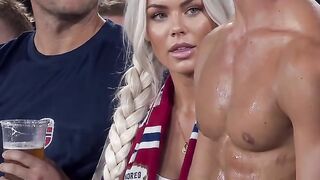 Ele nunca vai levá-la a um jogo da Noruega. ( He’s never taking her to a Norway game )