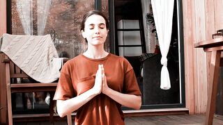 Relaxing Yoga and Meditation on a House Terrace