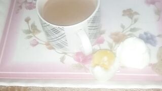 Tea with boiled eggs