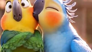Um Video fofo de carinho entre passaros