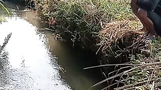 Fishing in the water leak