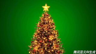 highly detailed Christmas tree decorated