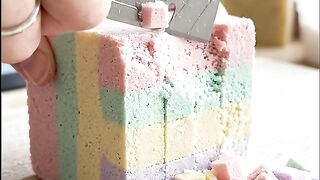 Satisfying Rainbow Soap Cube Cutting ASMR | Relaxing Sounds