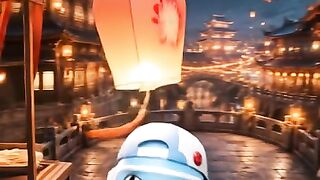 沿街灯会场景