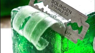 Oddly Satisfying Green Soap Shaving ASMR | Transparent Soap Curls