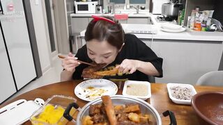 Real Mukbang▶King Size Beef Rib Spicy Version!! ☆ Smashed Potato and Rice Then Im in Heaven