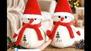 Bonecos de Neve Pelúcia 22cm Urso Enfeite Natal Decoração Presente Natalino Casa Árvore