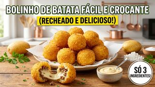 BOLINHO DE BATATA CROCANTE COM 3 INGREDIENTES!