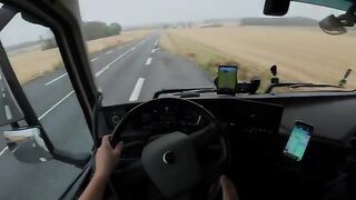 ASMR POV ⛈️ Truck Driving in Heavy Rain 44 Tons of Metal Volvo FH 4K