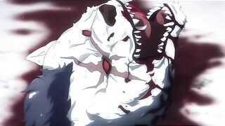 Cena de Batalha Feroz — Criatura Impactante de Anime 🔥