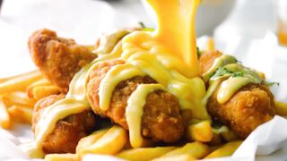 FRENCH FRIES  AND CHICKEN