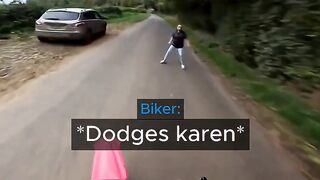 JEALOUS KAREN TRIES TO STOP A BIKER… BIG MISTAKE! 😂🔥