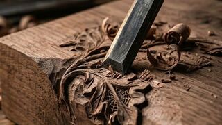 Carving a Rustic Wooden Leaf | Satisfying Woodworking ASMR