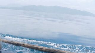 Peaceful Ocean View from a Boat | Calm Sea & Mountain Scenery