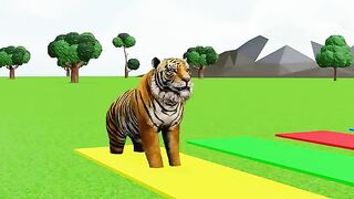 Fountain crossing and transformation with cow gorilla wildanimals