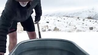 The Man who bath in Antarctic Region