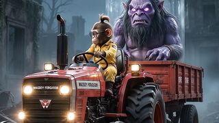GIANT Purple Monster Tried to Scare the Monkey! 👹😂 The Ending Is Crazy!