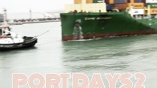 Container Cargo Ship approaching to Port
