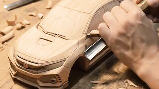Construindo Um Carro de Madeira que Virou uma Fera Laranja! 🔥ASMR