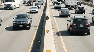 SHE WAS TRAPPED IN THE MIDDLE OF THE HIGHWAY…