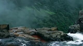It’s August again. 🌧️🤍 Rain,  waterfalls & chai… my kind of addiction. ☁️🍃#rain #monsoon #august