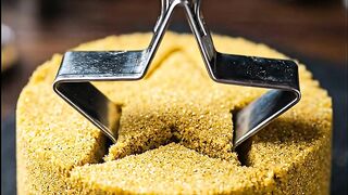 Oddly Satisfying Star Cookie Cutter Sand Stamping ASMR 2