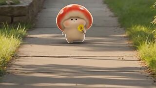 Cute mushroom playing